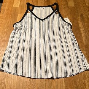 Candies Black and White Striped Dress Tank (L) New Lightweight